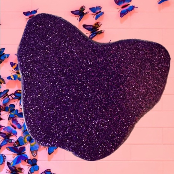 COACH Jasmine Purple Glitter Butterfly Compact Dual Sided Mirror  NWT - Picture 7 of 8